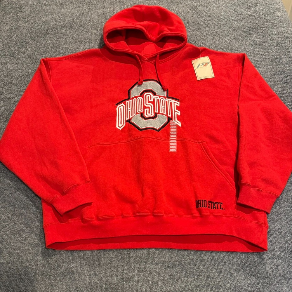 Vtg Ohio State Buckeyes Pro Player P2 Hoodie Sweatshirt NWT Embroidered Mens 3XL